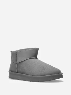 Online La Modeuse Boots basses en suédine fourrées Gris