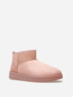 Best La Modeuse Boots basses en suédine fourrées Rose