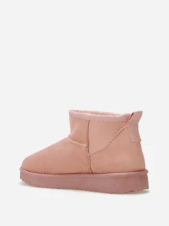 Best La Modeuse Boots basses en suédine fourrées Rose