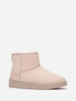 Discount La Modeuse Boots basses en suédine fourrées Beige