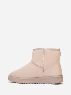 Discount La Modeuse Boots basses en suédine fourrées Beige