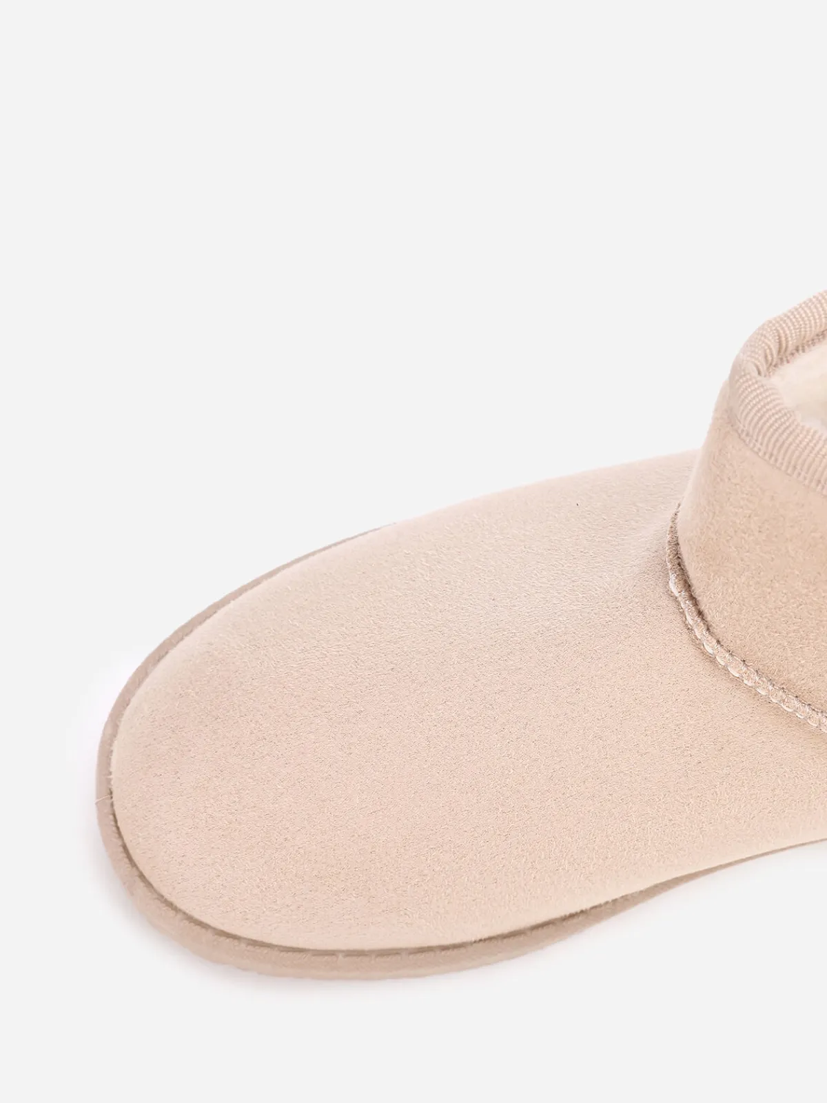 Discount La Modeuse Boots basses en suédine fourrées Beige