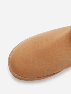 La Modeuse Boots basses en suédine fourrées Camel
