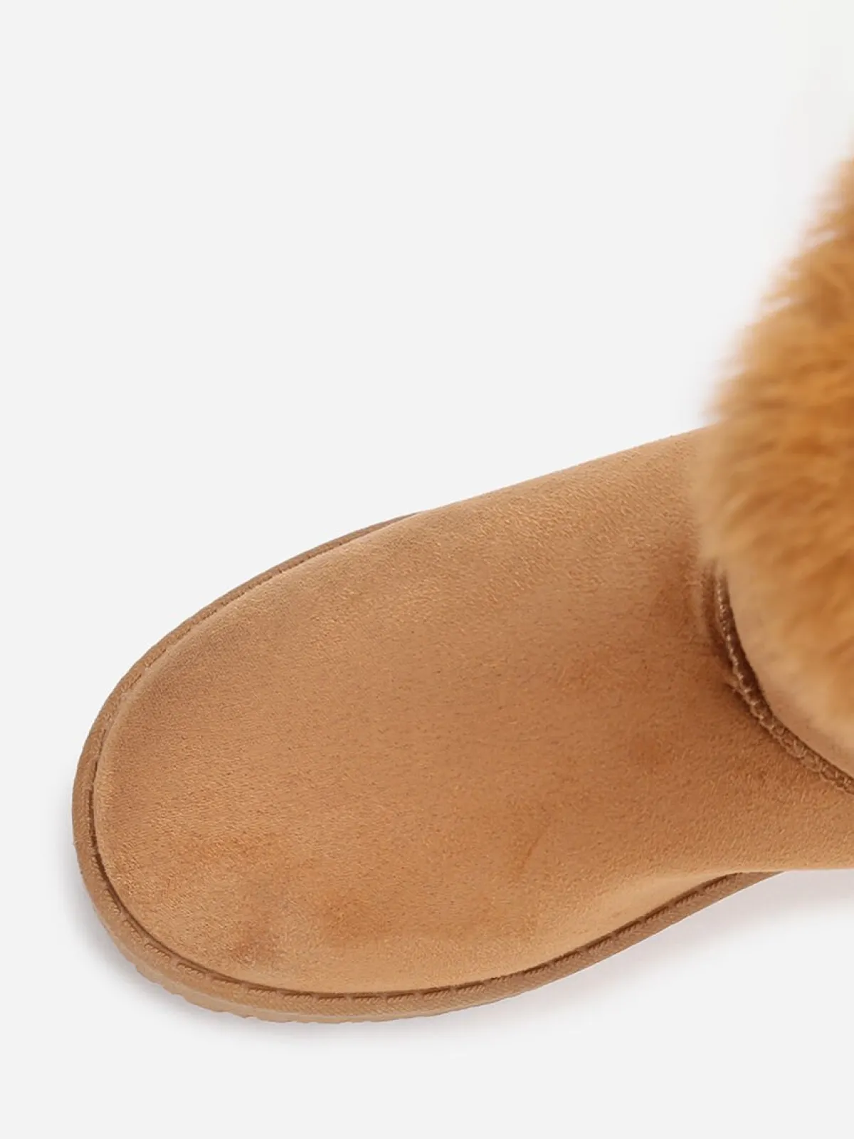 New La Modeuse Boots en suédine et fausse fourrure à scratchs Camel