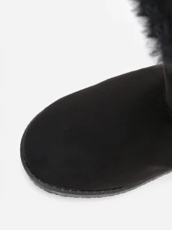 Best La Modeuse Boots  en suédine et fausse fourrure à scratchs Noir