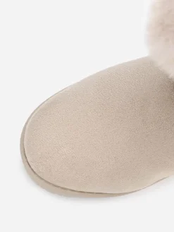 Online La Modeuse Boots  en suédine et fausse fourrure à scratchs Beige