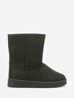 Outlet La Modeuse Boots en suédine fourrées Vert