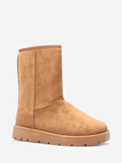La Modeuse Boots en suédine fourrées Camel