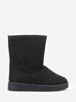 Clearance La Modeuse Boots en suédine fourrées Noir