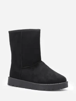 Clearance La Modeuse Boots en suédine fourrées Noir