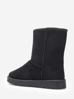 Clearance La Modeuse Boots en suédine fourrées Noir