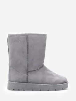 La Modeuse Boots en suédine fourrées Gris