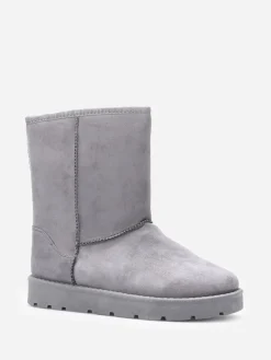 La Modeuse Boots en suédine fourrées Gris