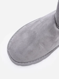 La Modeuse Boots en suédine fourrées Gris