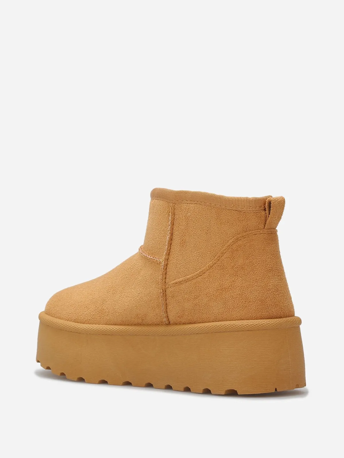 Outlet La Modeuse Boots en suédine fourrées à plateforme Camel