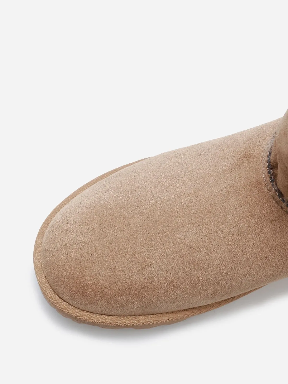 Best La Modeuse Boots en suédine fourrées à ruban noué Taupe