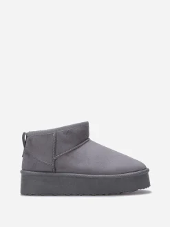 Hot La Modeuse Boots fourrées à plateforme Gris