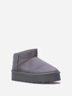 Hot La Modeuse Boots fourrées à plateforme Gris