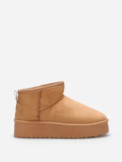 New La Modeuse Boots fourrées à plateforme Camel