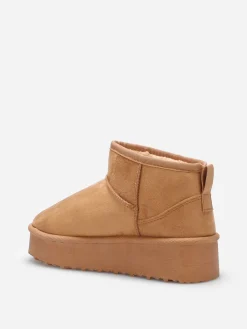 New La Modeuse Boots fourrées à plateforme Camel