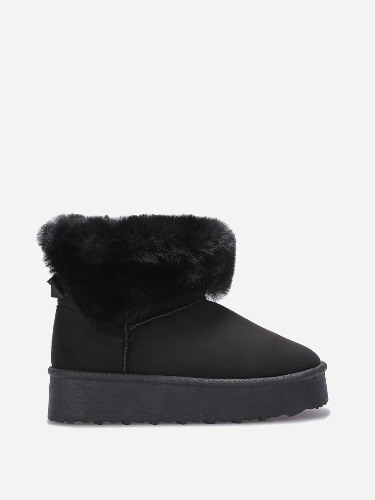 Outlet La Modeuse Boots fourrées à plateforme et n艙ud Noir