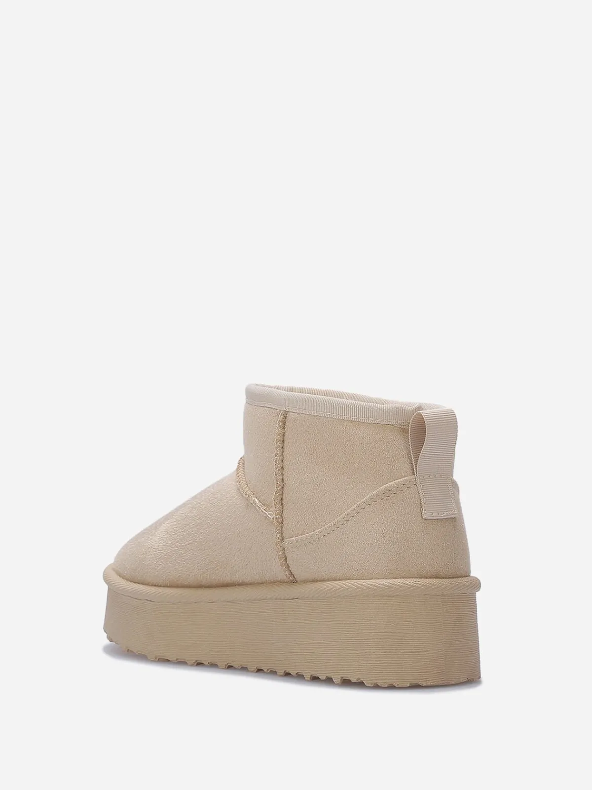 La Modeuse Boots fourrées à plateforme Beige