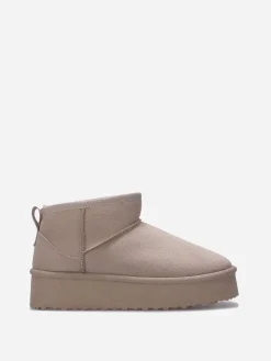 Best La Modeuse Boots fourrées à plateforme Taupe