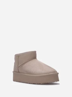 Best La Modeuse Boots fourrées à plateforme Taupe