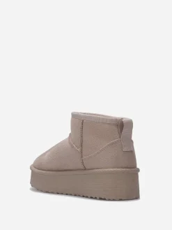 Best La Modeuse Boots fourrées à plateforme Taupe