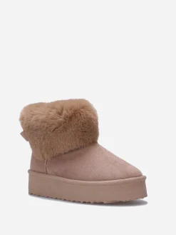 Online La Modeuse Boots fourrées à plateforme et n艙ud Taupe