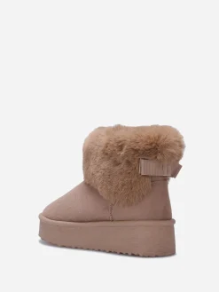 Online La Modeuse Boots fourrées à plateforme et n艙ud Taupe