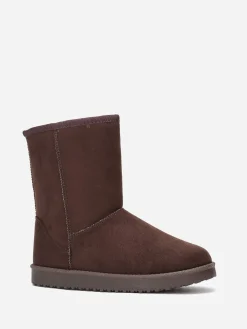 Hot La Modeuse Boots fourrées à semelle épaisse Marron