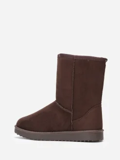Hot La Modeuse Boots fourrées à semelle épaisse Marron