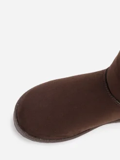 Hot La Modeuse Boots fourrées à semelle épaisse Marron