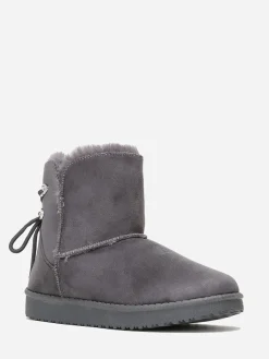 Sale La Modeuse Boots fourrées à strass Gris