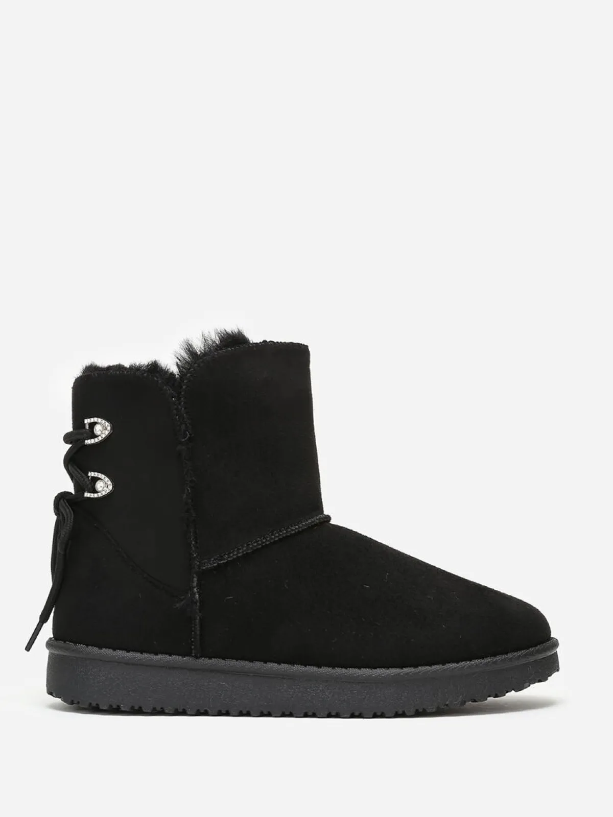 Hot La Modeuse Boots fourrées à strass Noir