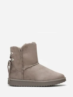 Clearance La Modeuse Boots fourrées à strass Taupe