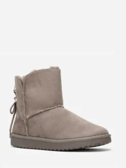 Clearance La Modeuse Boots fourrées à strass Taupe