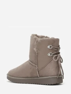 Clearance La Modeuse Boots fourrées à strass Taupe