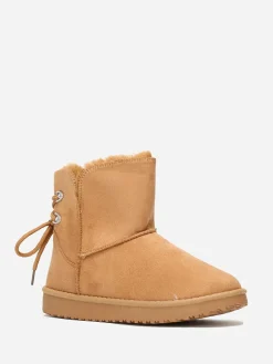 Clearance La Modeuse Boots fourrées à strass Camel