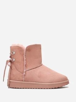 La Modeuse Boots fourrées à strass Rose
