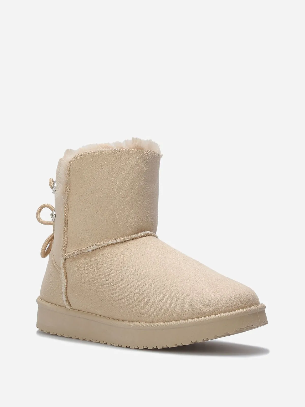 New La Modeuse Boots fourrées à strass Beige