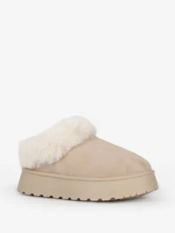 La Modeuse Boots fourrées basses à plateforme Beigefoncé
