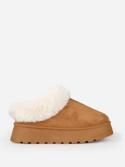 Hot La Modeuse Boots fourrées basses à plateforme Camel