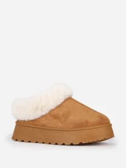Hot La Modeuse Boots fourrées basses à plateforme Camel