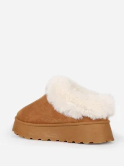Hot La Modeuse Boots fourrées basses à plateforme Camel