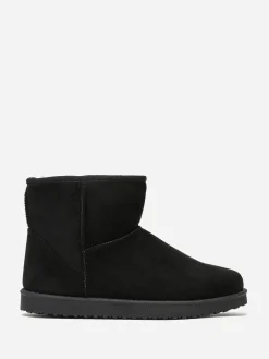 Sale La Modeuse Boots fourrées en suédine grandes tailles Noir