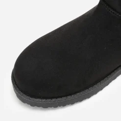 Sale La Modeuse Boots fourrées en suédine grandes tailles Noir