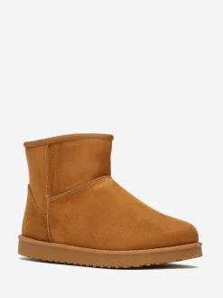 Discount La Modeuse Boots fourrées en suédine grandes tailles Camel