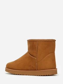 Discount La Modeuse Boots fourrées en suédine grandes tailles Camel